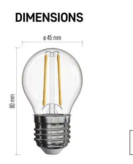 LED žárovky EMOS LED žárovka Filament Mini Globe / E27 / 1,8 W (25 W) / 250 lm / teplá bílá ZF1100