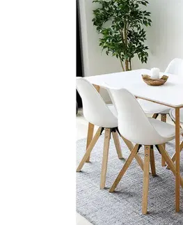 Jídelní stoly Norddan Designový jídelní stůl Carmen, přírodní / bílý