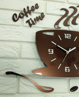 Nalepovací hodiny ModernClock Nástěnné hodiny Coffe měděné