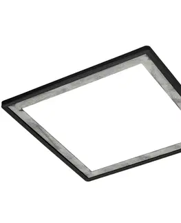 LED stropní svítidla BRILONER Ultraplochý LED panel s přímým a nepřímým osvětlením, 42 cm, LED, 18 W, 2400 lm, černá-stříbrná BRILO 7457-414