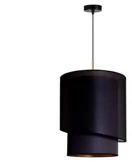 Svítidla   - Lustr na lanku PARIS 1xE27/15W/230V pr. 40 cm černá/zlatá 