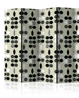 Paravány Paraván Black and White Dots Dekorhome 135x172 cm (3-dílný)