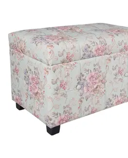 Stoličky Květovaná stolička, taburet  - 60*36*43 cm Clayre & Eef 50261