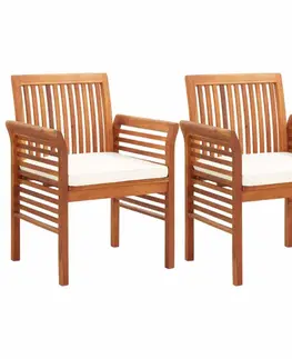 Zahradní křesla a židle Zahradní jídelní židle 2 ks akáciové dřevo Dekorhome Šedá