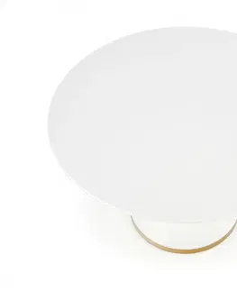 Jídelní stoly HALMAR Kulatý jídelní stůl Sonof bílý/zlatý