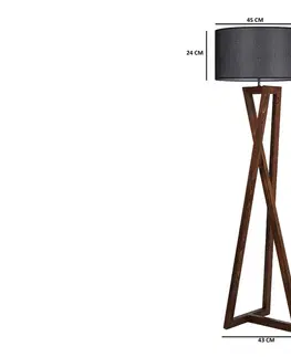 Svítidla Sofahouse 28665 Designová stojanová lampa Thea 166 cm černý ořech
