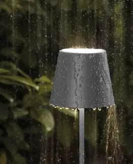 Venkovní osvětlení terasy Sigor LED stolní lampa Nuindie aku, kulatá, 38cm, grafit