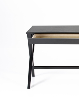 Psací stoly Dkton Designový psací stůl Naroa 120 cm černý