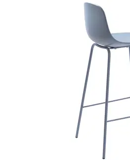 Barové židle Furniria Designová barová židle Jensen matná modrá