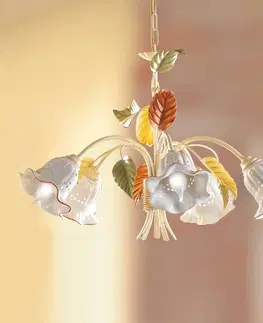 Závěsná světla Ceramiche Závěsné světlo Flora florentinský styl 5zdrojové