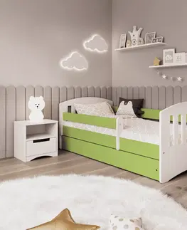 Dětské postýlky Kocot kids Dětská postel Classic I zelená, varianta 80x180, bez šuplíků, s matrací