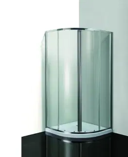 Sprchové vaničky HOPA VÝHODNÝ SET ČTVRTKRUH SMART MURO s vaničkou BARVA rámu Chrom/Leštěný hliník (ALU), Výplň Grape bezpečnostní sklo 4 / 6 mm OLCTVRT90CG2