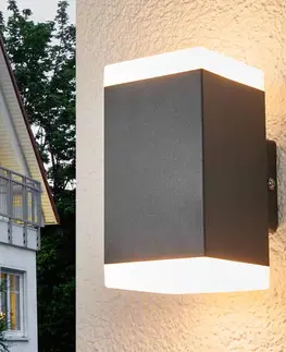Venkovní nástěnná svítidla Lindby Hedda hranaté LED venkovní nástěnné svítidlo
