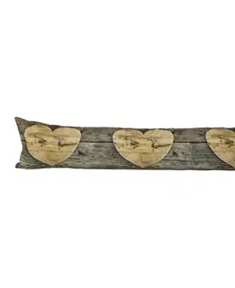 Dekorační polštáře Bavlněný dlouhý polštář dřevěné srdce Wooden heart - 20*10*90cm Mars & More GKTKHH