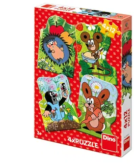Hračky puzzle DINO - Krteček 4x12 dílků