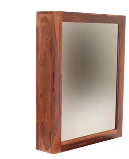Koupelnový nábytek Skříňka do koupelny se zrcadlem Nela 65x80x15 z indického masivu palisandr / sheesham