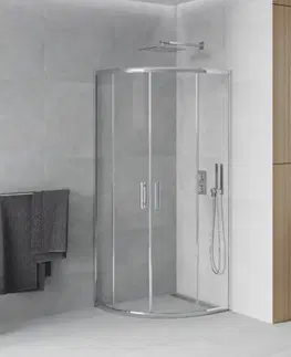 Sprchové kouty MEXEN Rio čtvrtkruhový sprchový kout 70x70, sklo transparent, chrom 863-070-070-01-00