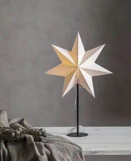 Vánoční světelná hvězda STAR TRADING Stojací hvězda Mixa, kov/papír černá/bílá