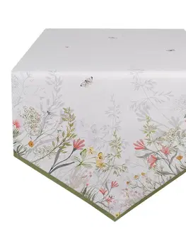 Ubrusy Bavlněný běhoun na stůl s lučními květy Wildflower Fields - 50*160 cm Clayre & Eef WFF65