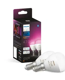LED žárovky Philips HUE SET 2x WACA LED Luster žárovka E14 5,1W 470lm 2000-6500K RGB IP20, stmívatelné