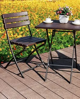 Zahradní stolky MODERNHOME Zahradní konferenční stolek 62 cm hnědý