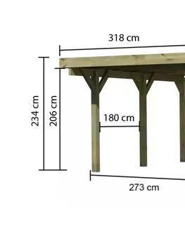 Garáže Dřevěný přístřešek / carport CLASSIC 1B Lanitplast