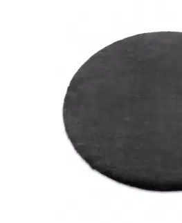 Koberce a koberečky Dywany Lusczow Kulatý koberec BUNNY tmavě šedý, velikost kruh 140