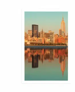 Města Plakát okouzlující New York v odrazu ve vodě