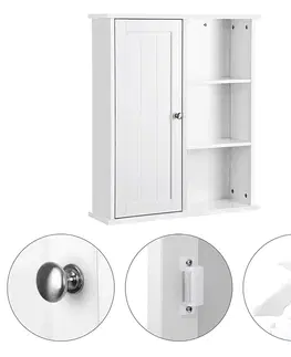 Koupelnový nábytek SONGMICS Závěsná koupelnová skříňka Abbie 60x71x18 cm bílá