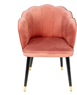 Jídelní stoly Růžová sametová jídelní židle Fannie - 59*62*79 cm Clayre & Eef 50557P