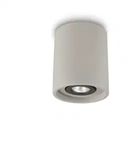 Moderní bodová svítidla Stropní svítidlo Ideal Lux Oak PL1 round cemento 150437 kulaté betonové