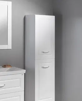 Koupelnový nábytek AQUALINE FAVOLO vysoká skříňka košem 40x150x31cm, bílá mat FV160