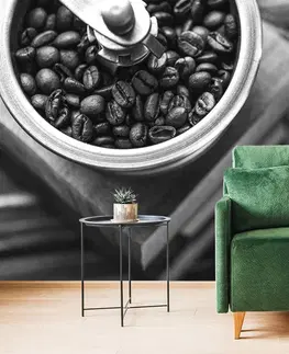 Samolepící tapety Samolepící fototapeta černobílý vintage mlýnek na kávu
