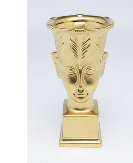 Kameninové vázy KARE Design Zlatá kameninová váza Rosto 31cm