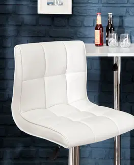 Luxusní barový nábytek Estila Barová židle Modena 90-115 cm bílá
