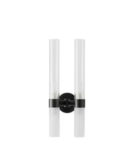 Klasická nástěnná svítidla NOVA LUCE nástěnné svítidlo CENTURY matná černá a čiré a matné sklo 4xG9 9006055