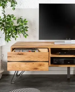 TV stolky LuxD Designový TV stolek Fringe, 160 cm, divoký dub