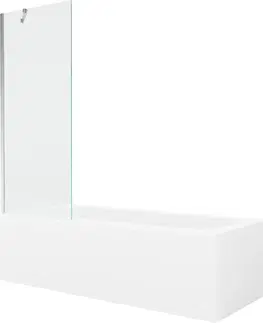 Vany MEXEN/S Vega obdélníková vana 170 x 70 cm s panelem + vanová zástěna 70 cm, transparent, chrom 550117070X9507000001