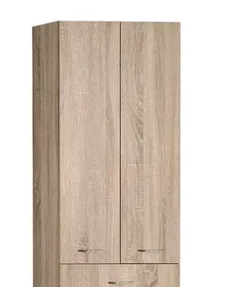 Koupelnový nábytek AQUALINE ZOJA/KERAMIA FRESH skříňka vysoká s košem 50x184x29cm, dub platin 51295
