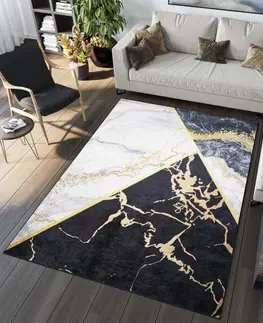 Moderní koberce Výrazný tmavý trendový koberec s protiskluzovou úpravou Šířka: 140 cm | Délka: 200 cm