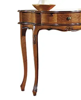Designové a luxusní konzolové stolky Estila Rustikální luxusní konzolový stolek Clasica z masivního dřeva hnědé barvy s ornamentálním zdobením 88cm