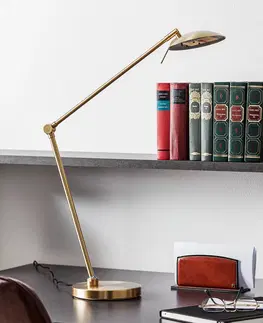 Stolní lampy Knapstein Stmívatelná stolní lampa LED Beatrice mosaz matná