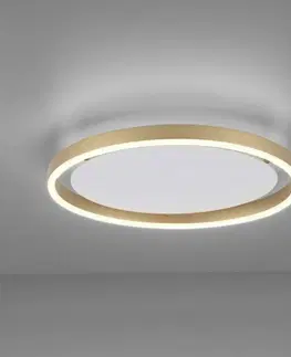 LED stropní svítidla LEUCHTEN DIREKT is JUST LIGHT LED stropní svítidlo, matná mosaz, kruhové, pr.40cm, stmívatelné, Switchmo, teplá bílá krokově stmívatelné 3000K