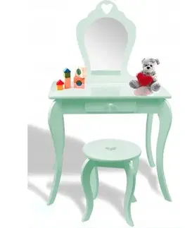 Toaletní stolky Dětský toaletní stolek v mentolové barvě