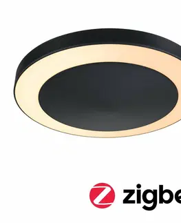 Chytré osvětlení PAULMANN LED stropní svítidlo Smart Home Zigbee Circula soumrakový senzor neláká hmyz IP44 kruhové 320mm CCT 14W 230V antracit umělá hmota