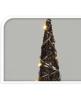 Vánoční dekorace Vánoční LED kužel Browee tmavě hnědá, 20 LED, 40 x 12 cm