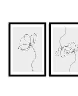 Obrazy Wallity Sada nástěnných obrazů Lituchia 36x51 cm 2 ks bílá