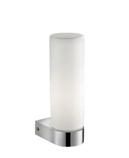 Klasická nástěnná svítidla NOVA LUCE nástěnné svítidlo POLO bílé opálové sklo chromovaný hliník E14 1x5W bez žárovky IP44 6310542