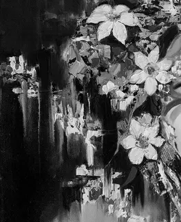 Samolepící tapety Samolepící tapeta černobílá originální malba ženy