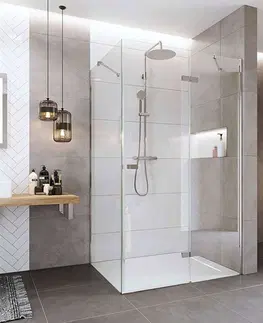 Sprchové kouty MEREO Sprchový kout, Novea, obdélník, 110x80 cm, chrom ALU, sklo Čiré, dveře pravé a pevný díl CK10514ZP